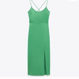 Zara Green Cross Strap Sheath Dress size medium
